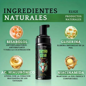 Skin care TATTOO CLEAN protege, cura y le da vida a tus tatuajes