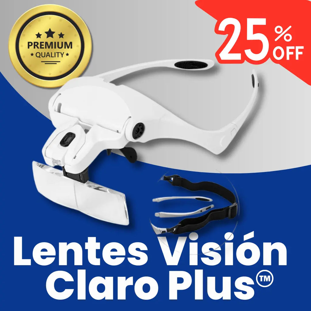 Lentes de aumento con luz LED para trabajos de precisión.